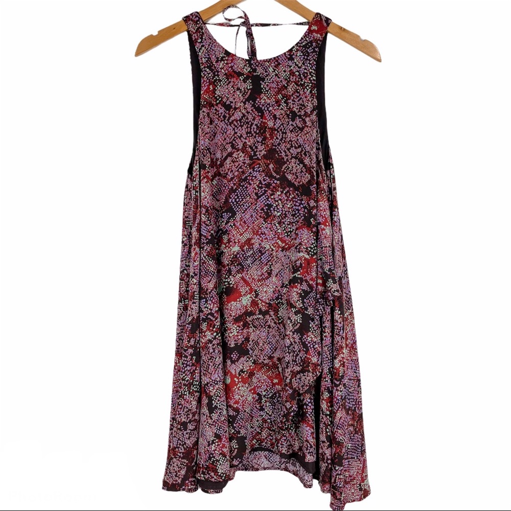 Silence + Noise Printed Wrap Open Back Mini Dress - image 5